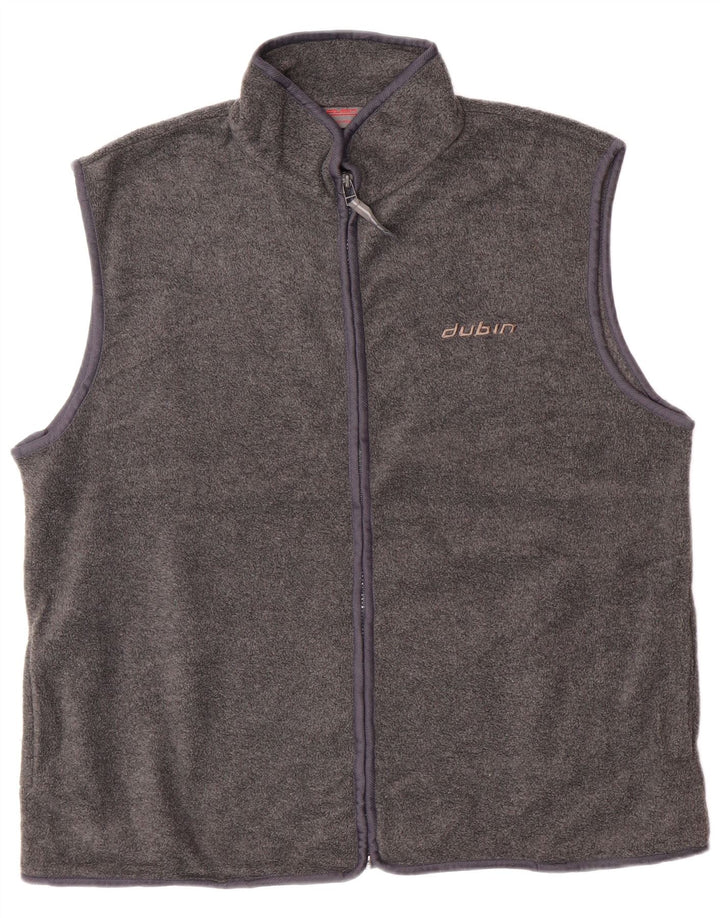 Gilet in pile da uomo vintage UK 42 XL poliestere grigio
