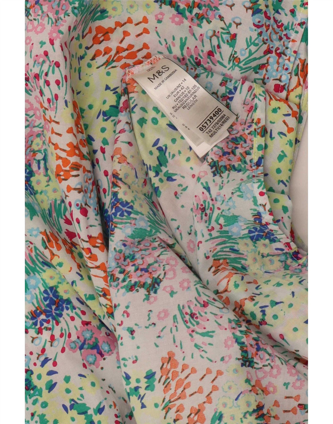 Abito lungo da donna Marks & Spencer UK 14 Grande floreale multicolore