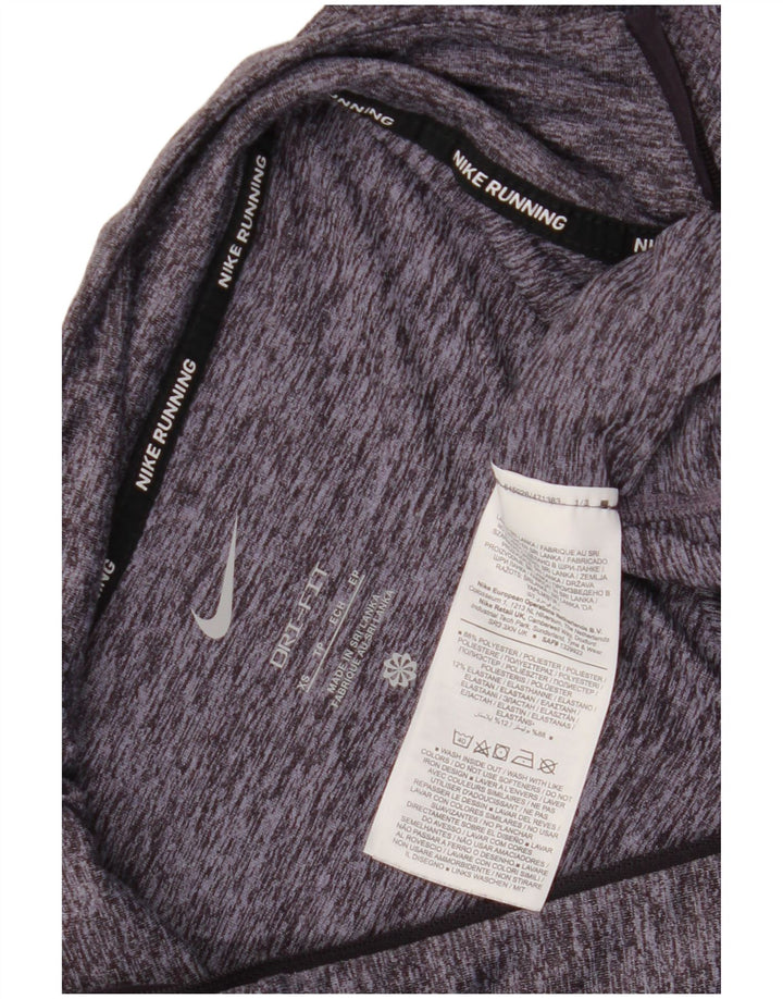 Maglia Nike da uomo Dri Fit con zip e collo a maniche lunghe XS in poliestere chiazzato blu