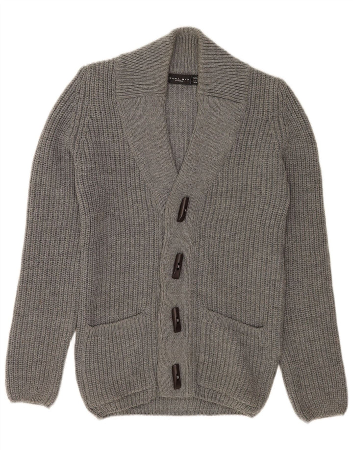 Maglione cardigan da uomo Zara grigio medio