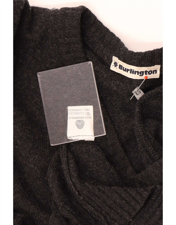 Maglione Burlington da uomo con scollo a V IT 52 XL lana grigia