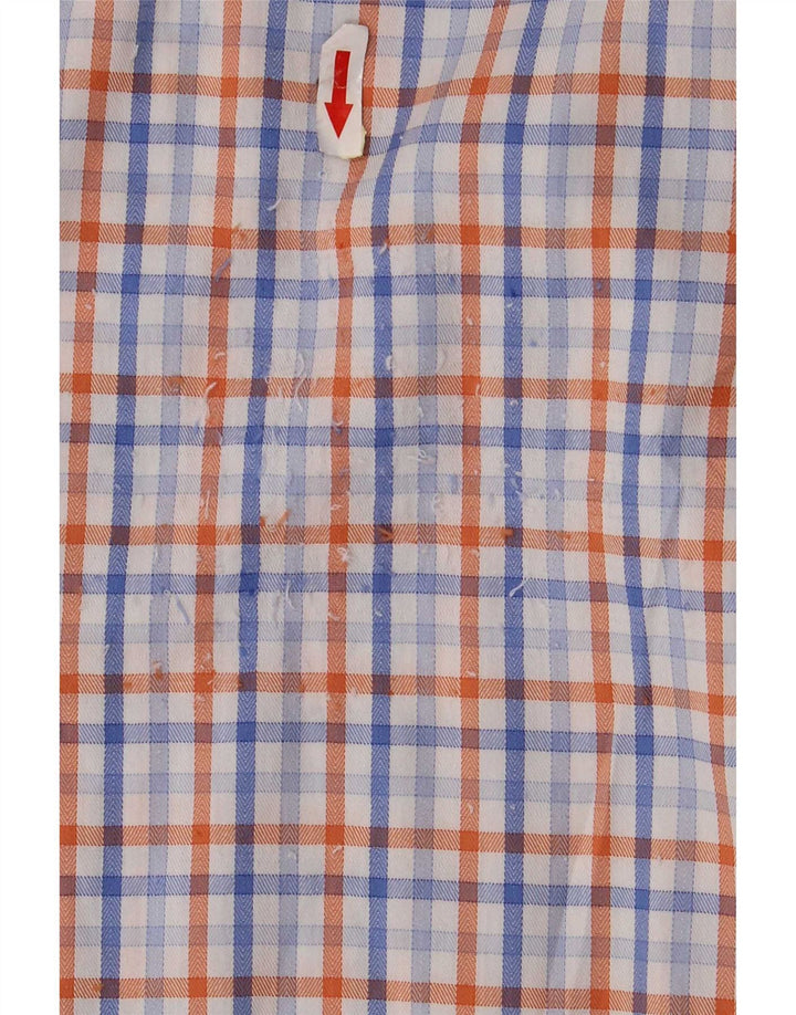 Camicia da uomo Chaps taglia 16 1/2 grande cotone a quadri blu