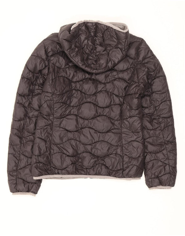 Giacca imbottita trapuntata con cappuccio da donna Blauer UK 14 Large nera in poliammide