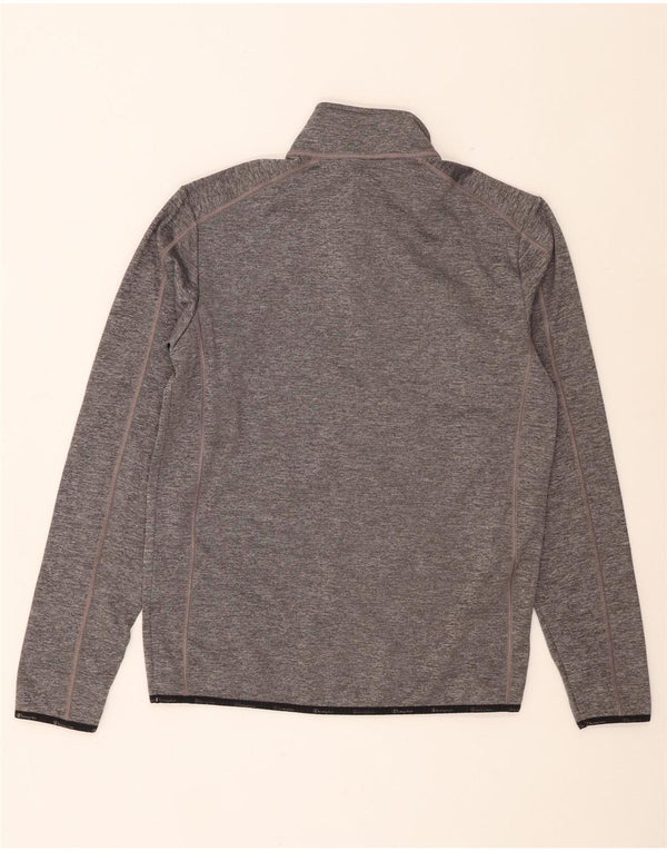 Felpa Champion da uomo con zip e collo, maglione, grande, in poliestere chiazzato grigio