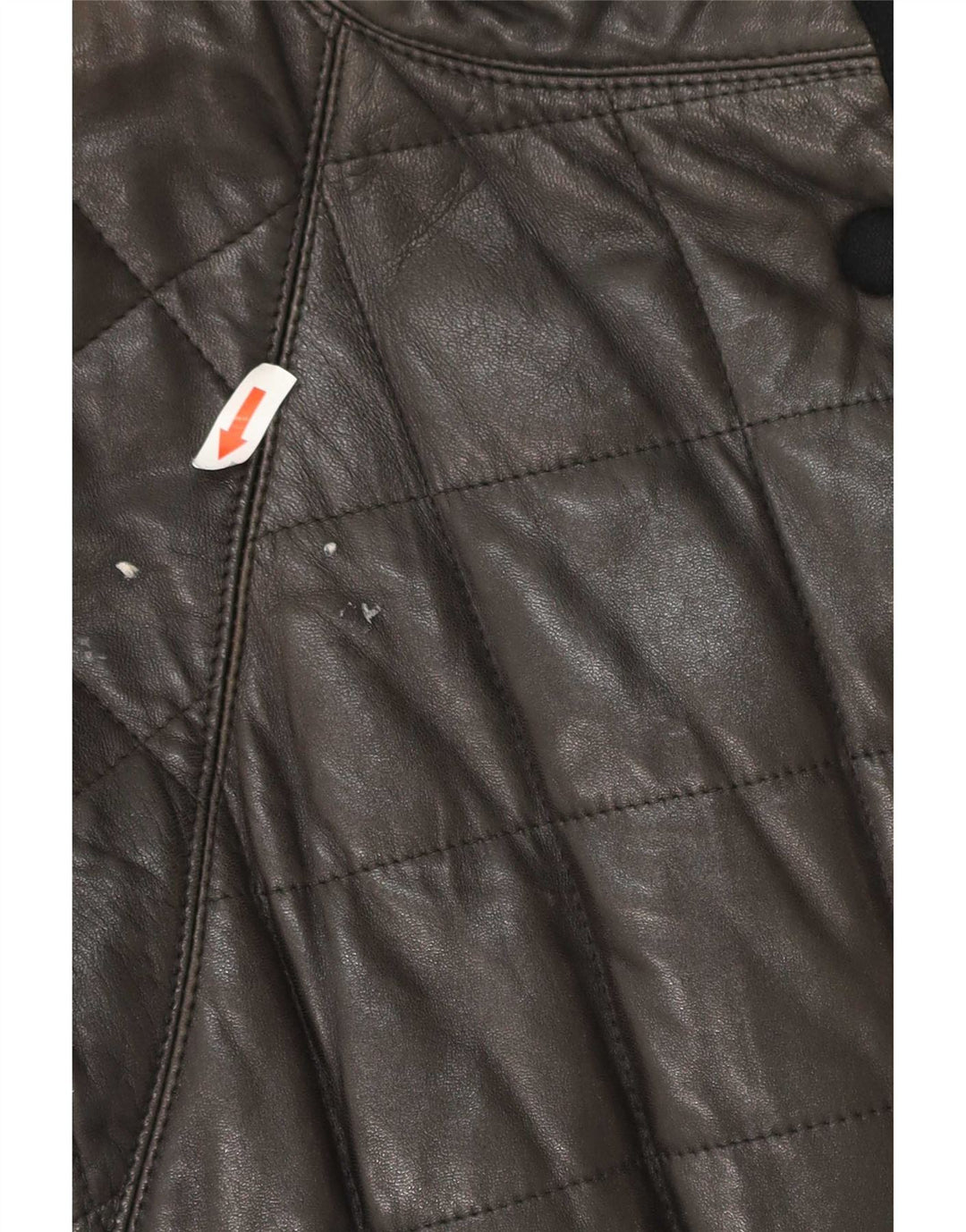 Cappotto in pelle imbottito da donna vintage UK 12 medio nero