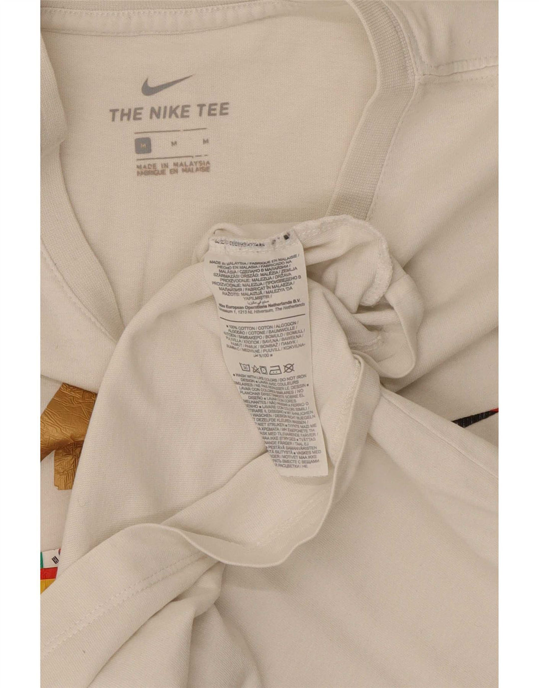 T-shirt grafica da uomo Nike Top in cotone bianco medio