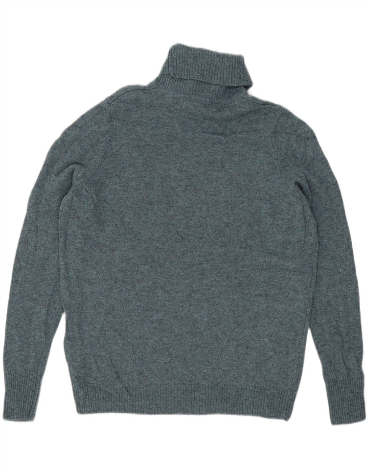 Maglione maglione a collo alto da donna Marks & Spencer UK 14 Lana blu medio