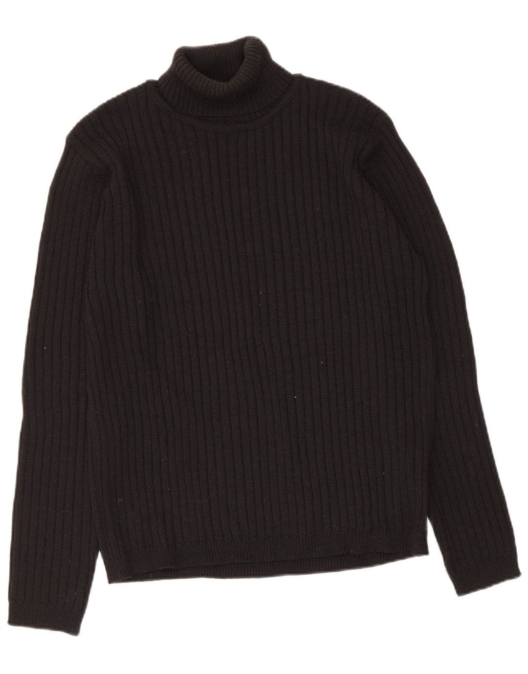 Maglione maglione a collo alto da donna Zara UK 16 grande lana nera