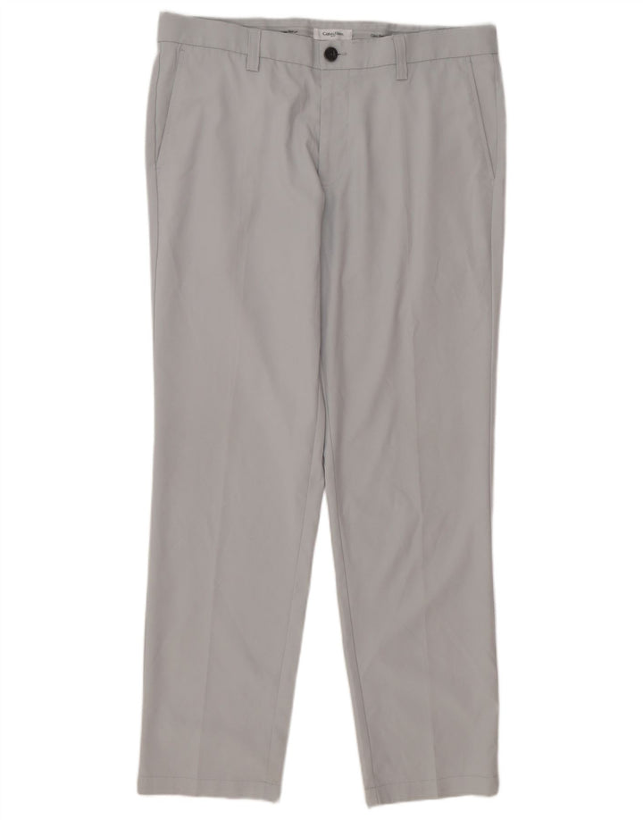 Pantaloni casual dritti da uomo Calvin Klein W36 L31 poliestere grigio