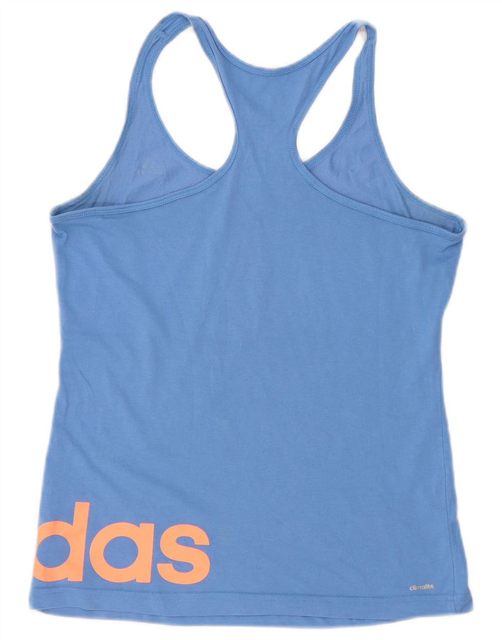 Canottiera grafica Adidas Climalite da donna UK 12/14 Blu medio