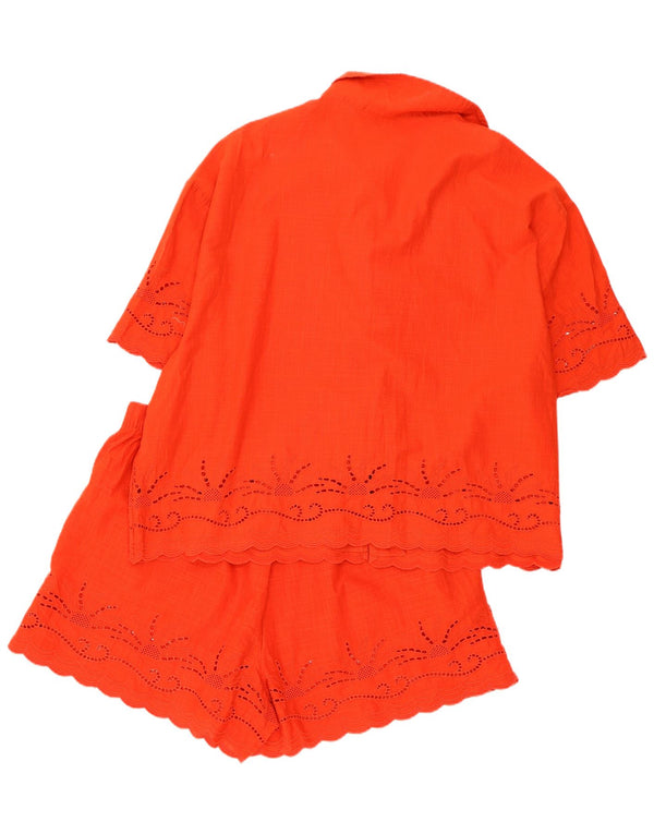 Set da 2 pezzi oversize da donna Marks & Spencer UK 16 Large W34 Cotone arancione