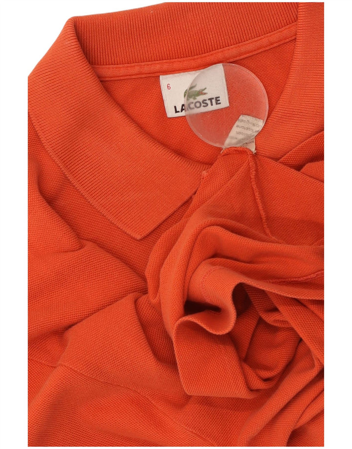 Polo da uomo Lacoste taglia 6 XL in cotone arancione