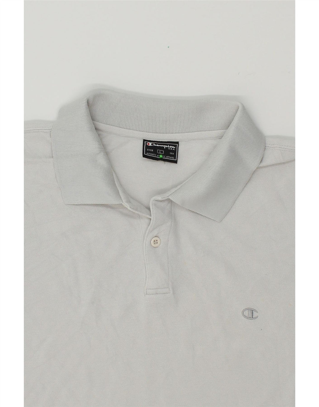 CHAMPION Mens Polo Shirt Large Grey Cotton Vintage Champion and Second-Hand Champion from Messina Hembry 