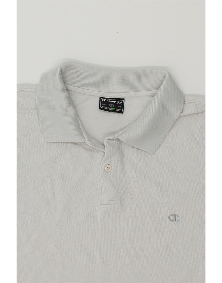 CHAMPION Mens Polo Shirt Large Grey Cotton Vintage Champion and Second-Hand Champion from Messina Hembry 
