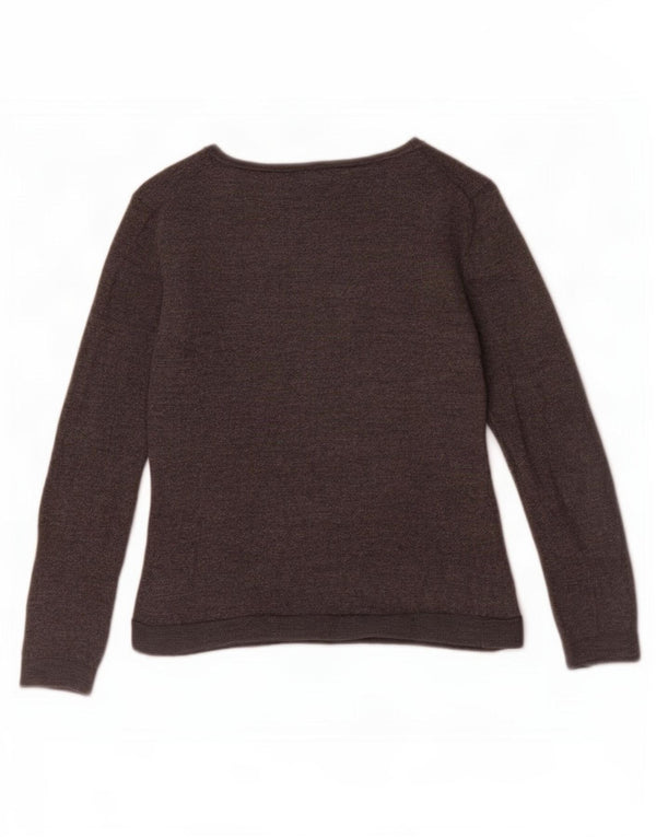 Massimo Dutti Maglione Bambina con Scollo a Barca 7-8 Anni in Lana Grigia