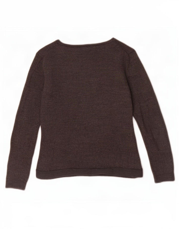Massimo Dutti Maglione Bambina con Scollo a Barca 7-8 Anni in Lana Grigia