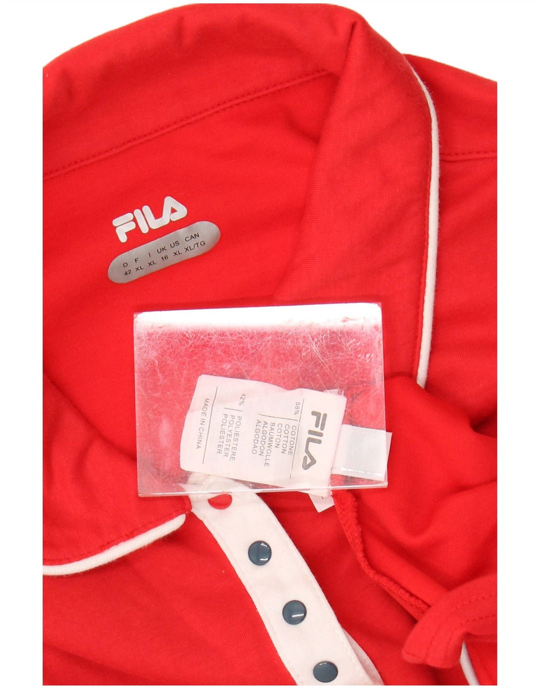 Polo da donna FILA UK 16 grande rossa in cotone