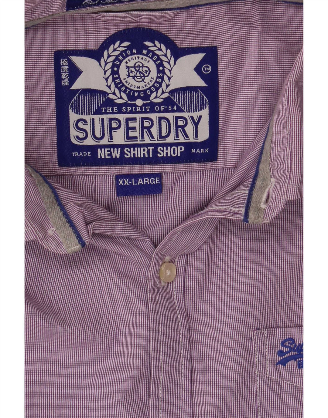Camicia da uomo Superdry 2XL cotone a quadri viola