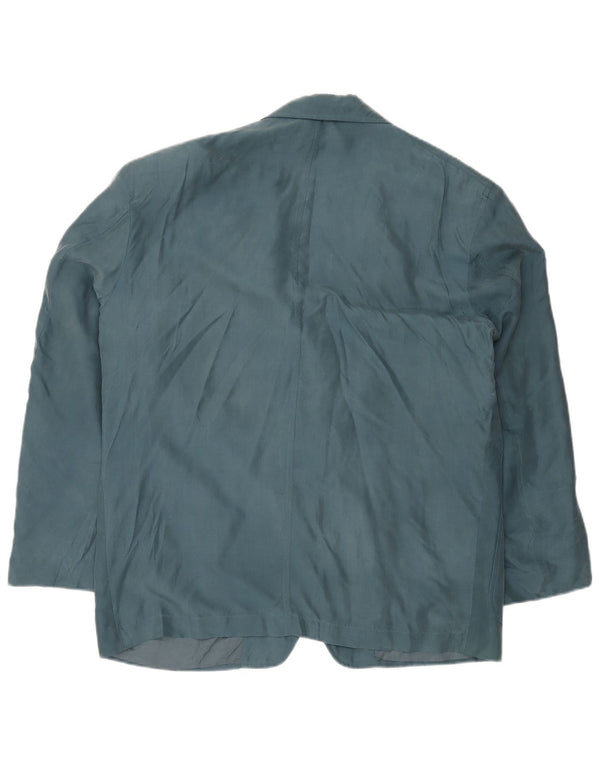 Giacca Blazer 2 Bottoni Uomo TRUSSARDI IT 54 2XL Blu Seta