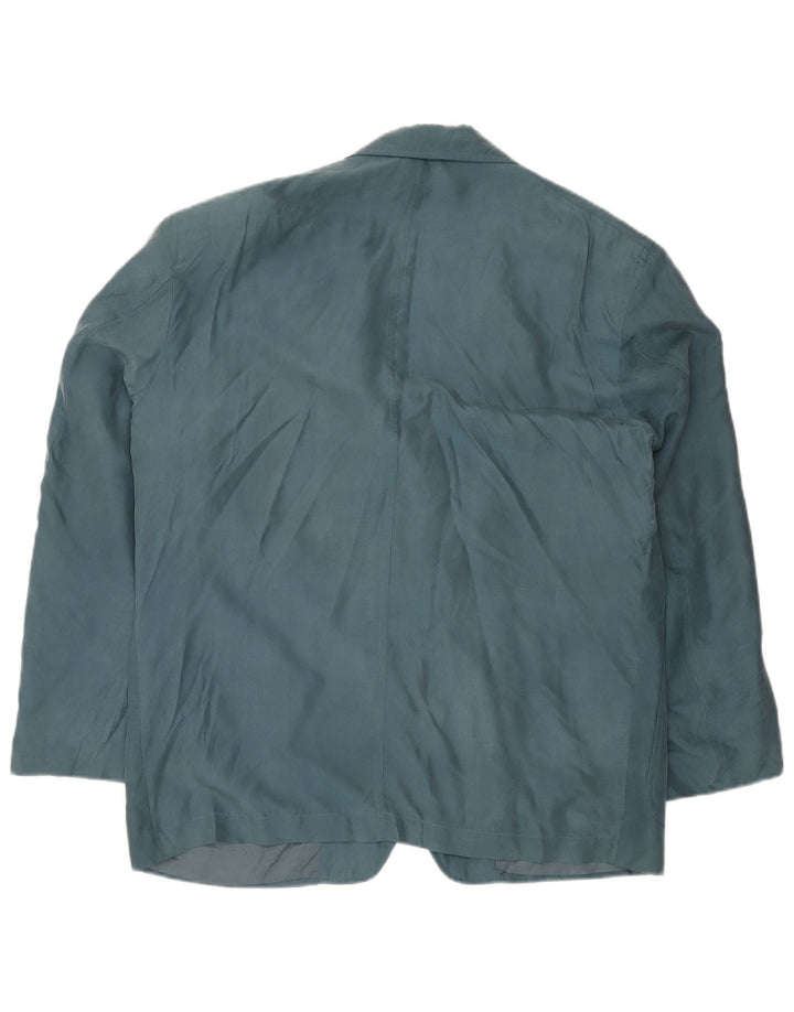 Giacca Blazer 2 Bottoni Uomo TRUSSARDI IT 54 2XL Blu Seta