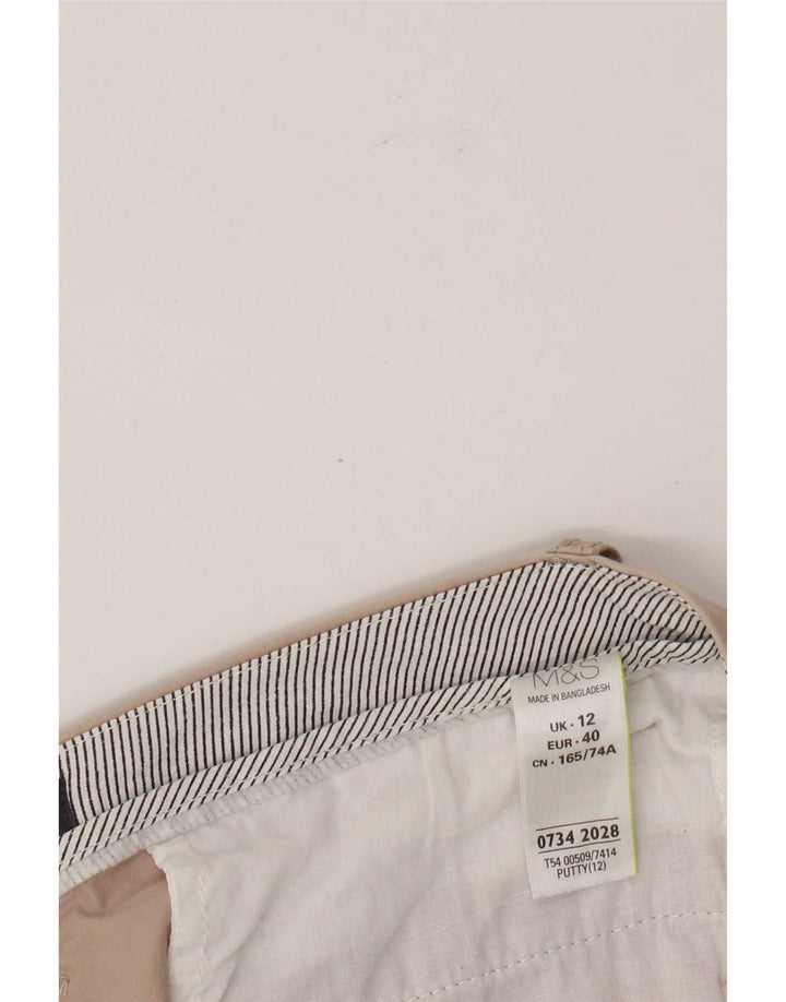 Pantaloncini chino da donna Marks & Spencer UK 12 medi W32 cotone beige