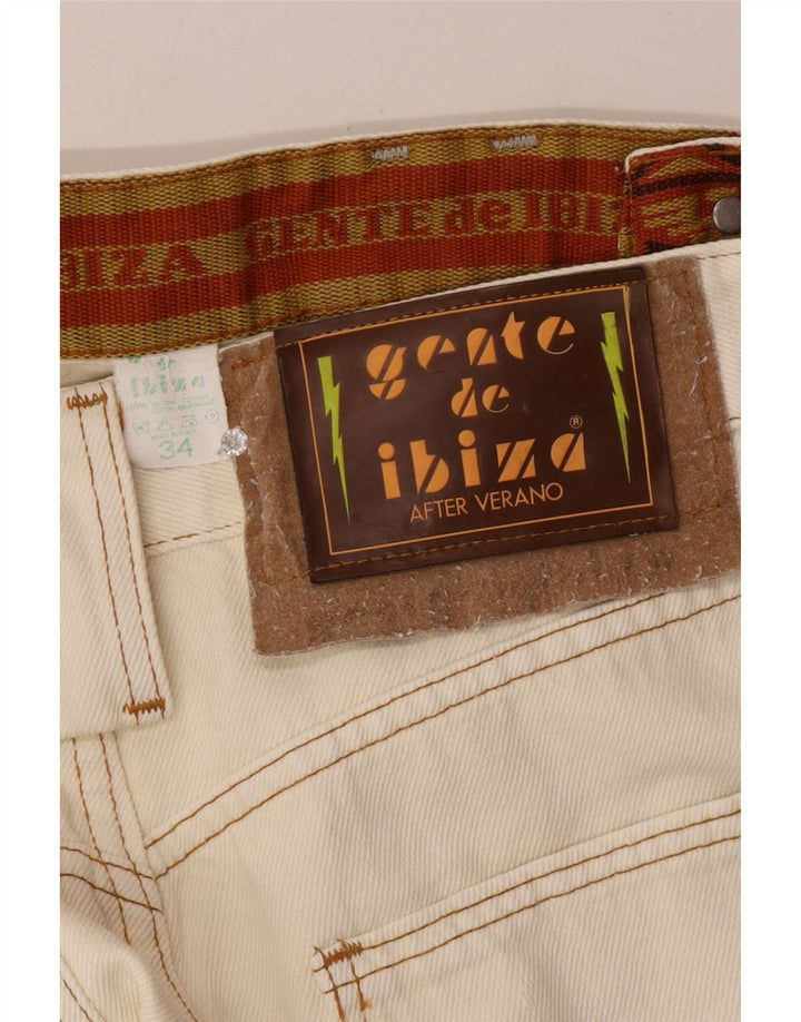 Jeans larghi cargo da uomo Ibiza W34 L30 cotone bianco