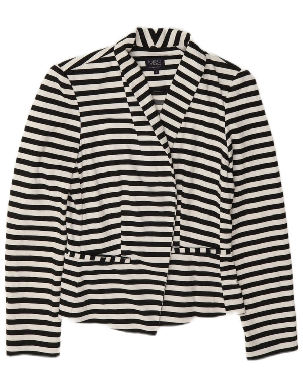 Giacca blazer da donna Marks & Spencer UK 10 Small Navy Blue Striped Nautical