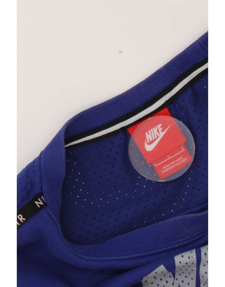 Felpa grafica da uomo Nike, maglione grande, color block blu