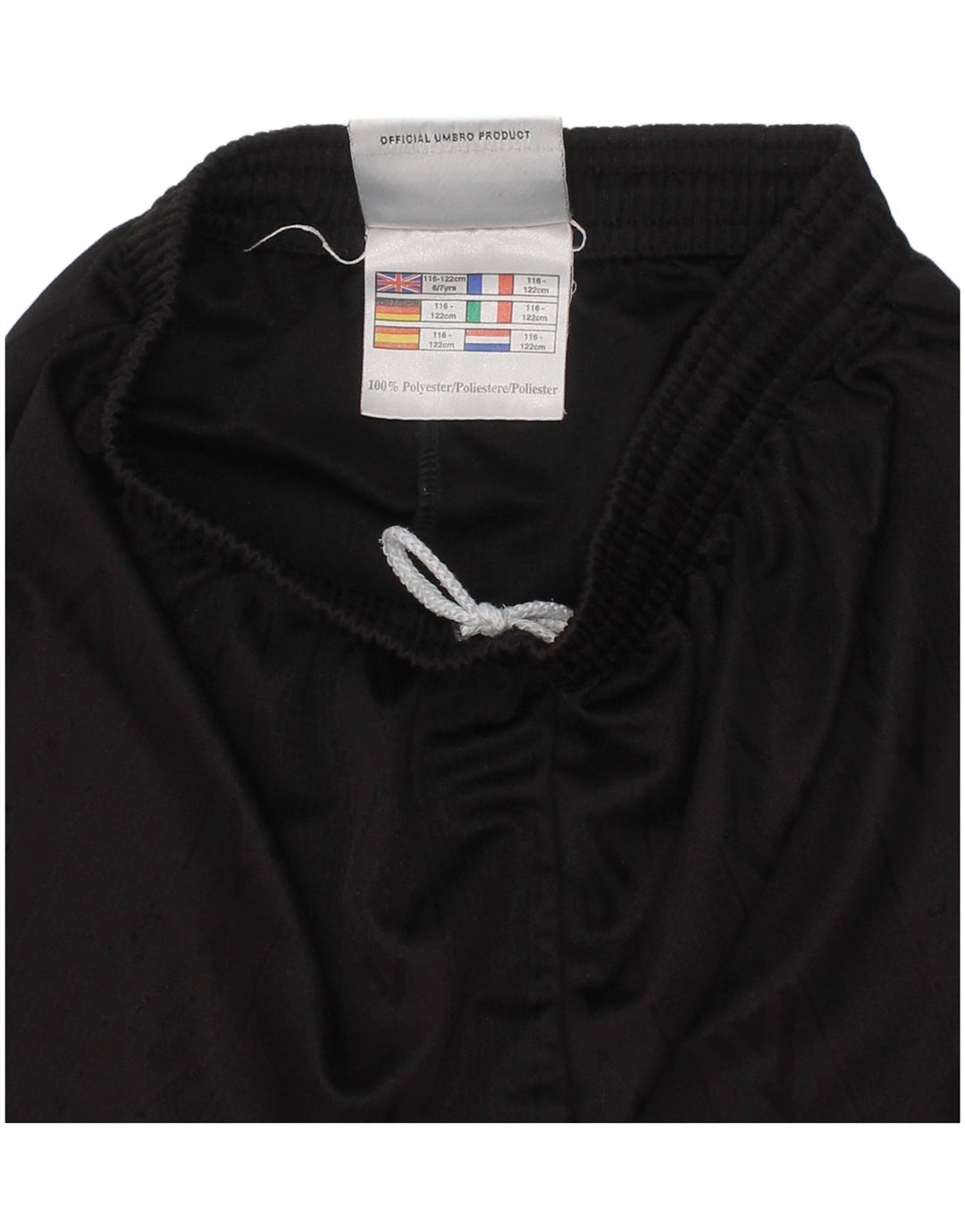 Pantaloncini sportivi da bambino UMBRO 6-7 anni in poliestere nero