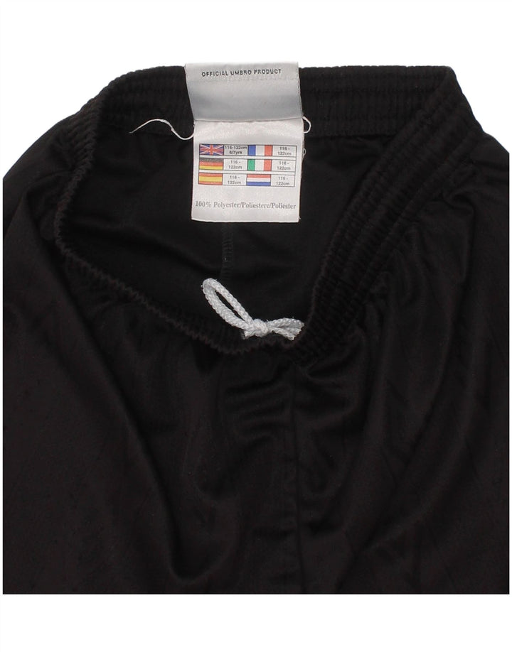 Pantaloncini sportivi da bambino UMBRO 6-7 anni in poliestere nero