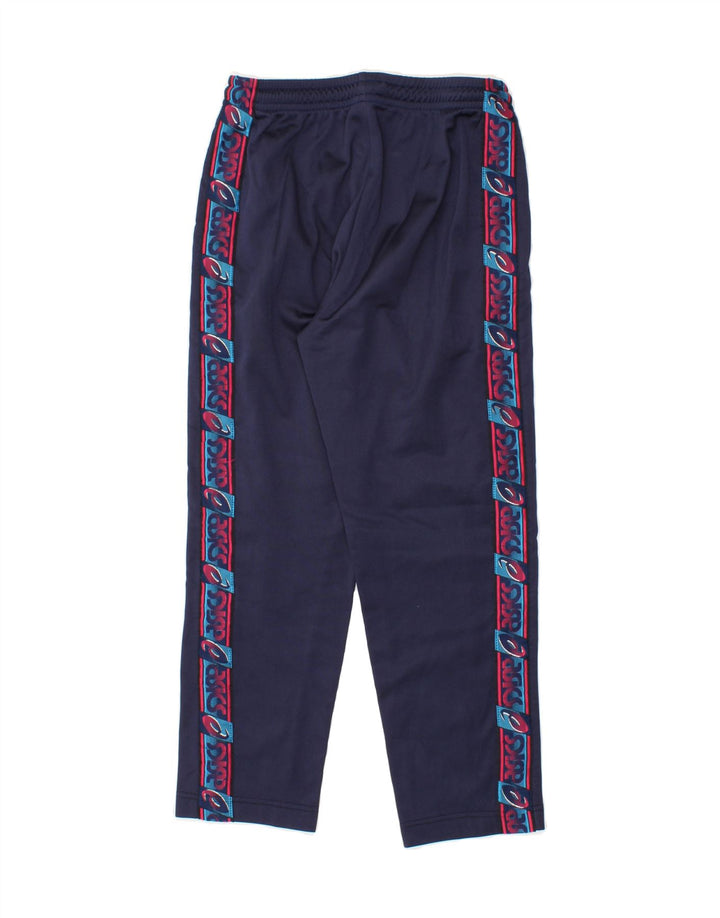ASICS Mens Graphic Tracksuit Trousers IT 46 Small Navy Blue Polyamide Vintage Asics and Second-Hand Asics from Messina Hembry 