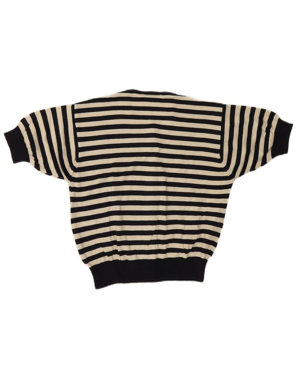 Maglione cardigan a maniche corte da donna Burton UK 10 Small Navy Blue Striped