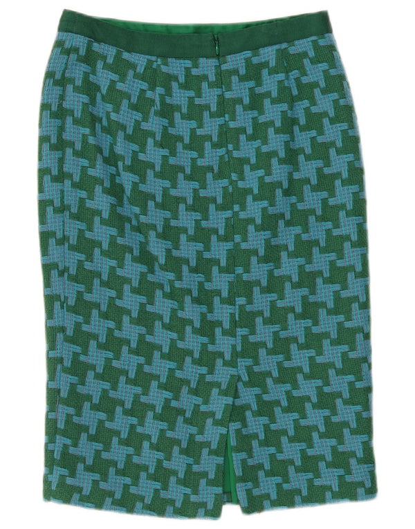 Gonna a tubino da donna Boden UK 10 piccola W30 lana pied de poule verde