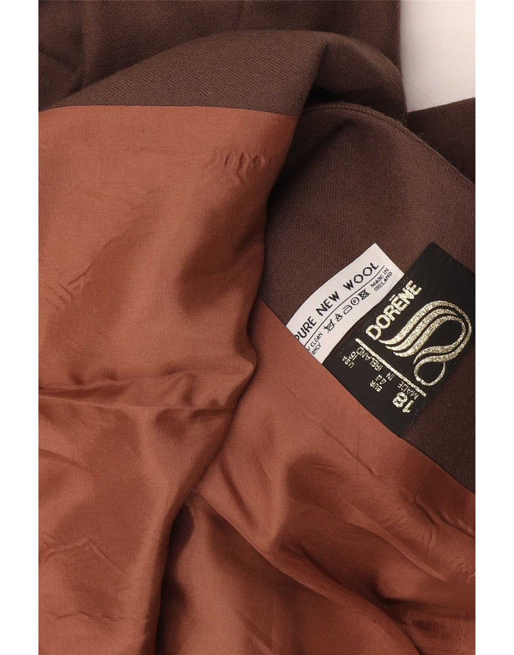 Giacca blazer da donna a 2 bottoni Dorene UK 18 XL marrone lana vergine
