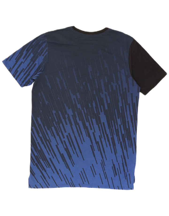 T-shirt Nike Dri Fit da uomo, top in poliestere color block blu medio