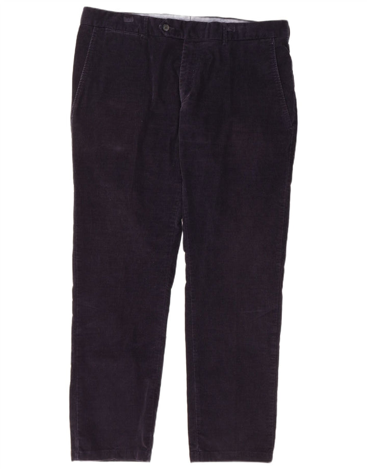 Pantaloni dritti da uomo in velluto a coste HACKETT W38 L30 in cotone blu navy