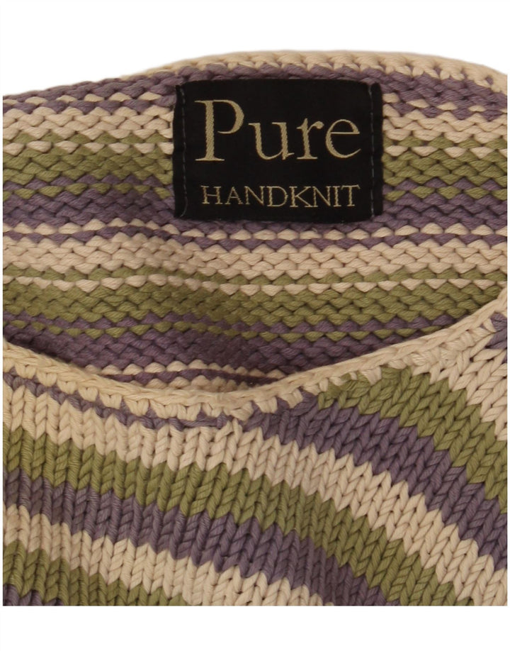 PURE Maglione da donna con scollo a barca vestibilità ampia UK 10 piccolo multicolore
