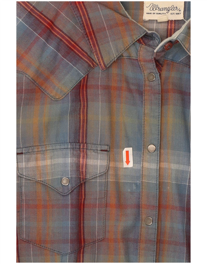 Camicia da donna Wrangler UK 12 Cotone scozzese medio multicolore