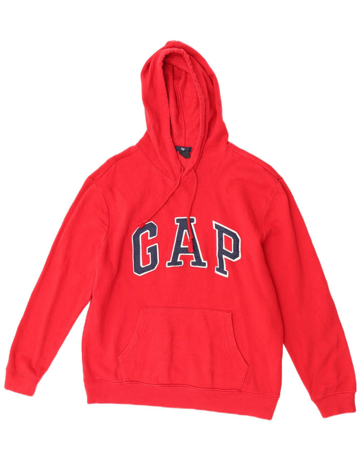 Gap Felpa con cappuccio oversize con grafica da donna UK 14 Cotone rosso medio