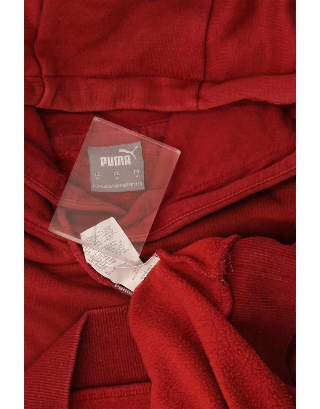 Felpa con cappuccio grafica da uomo Puma in cotone bordeaux medio