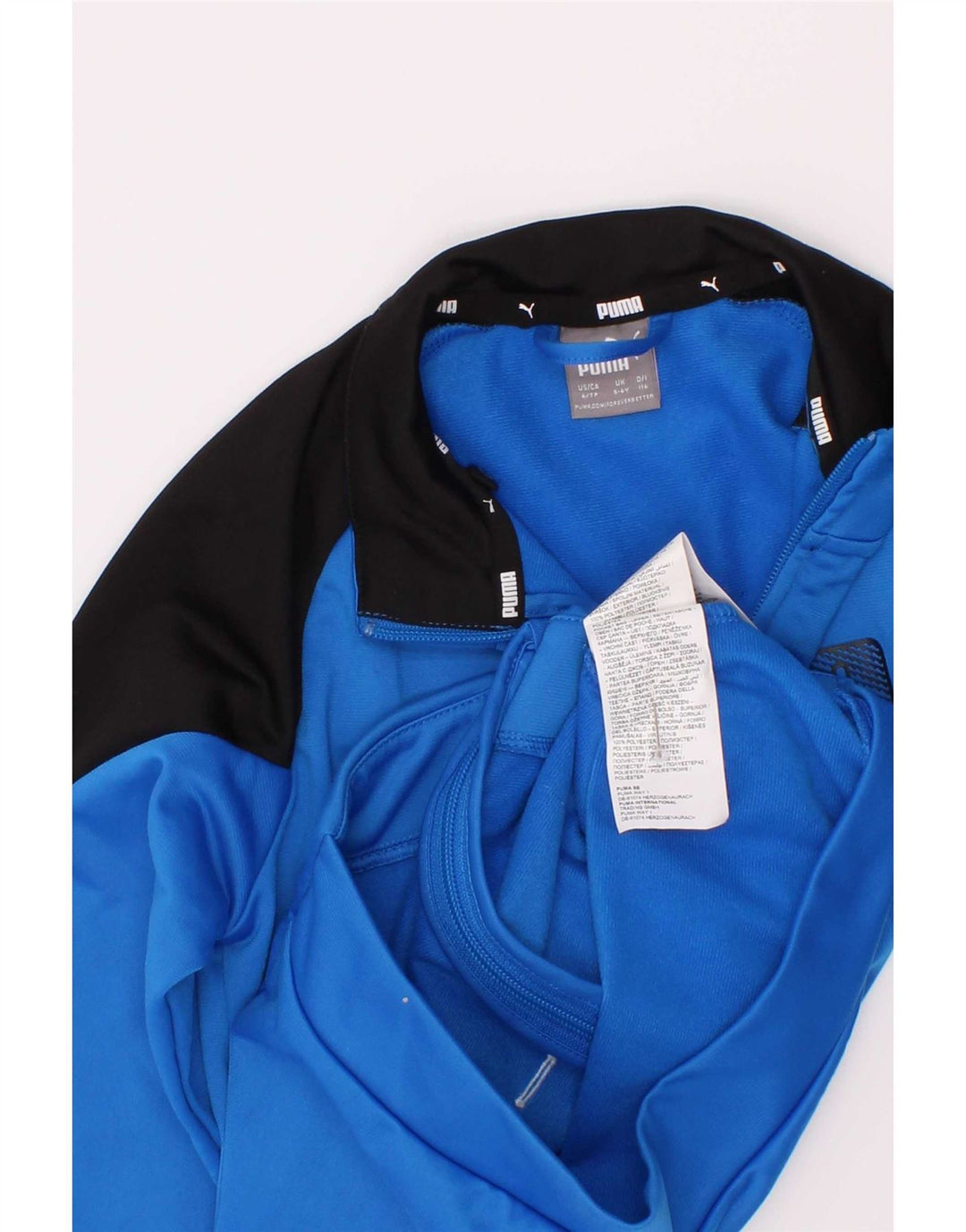 Giacca da tuta grafica da ragazzo Puma 5-6 anni in poliestere color block blu