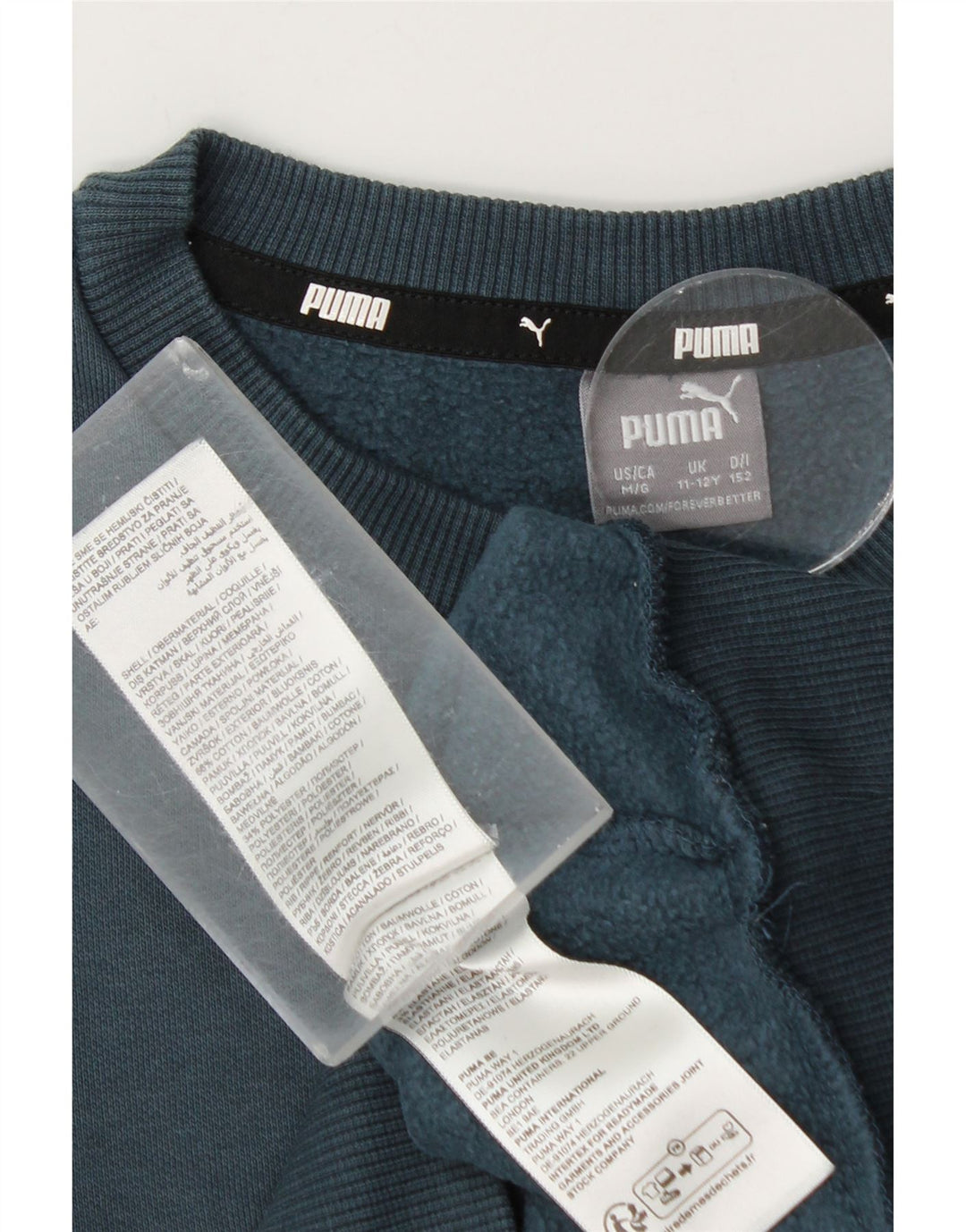 Felpa grafica da ragazzo Puma 11-12 anni in cotone blu