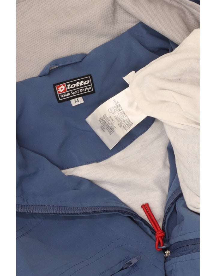 Giacca da tuta da uomo Lotto in poliestere color block blu medio