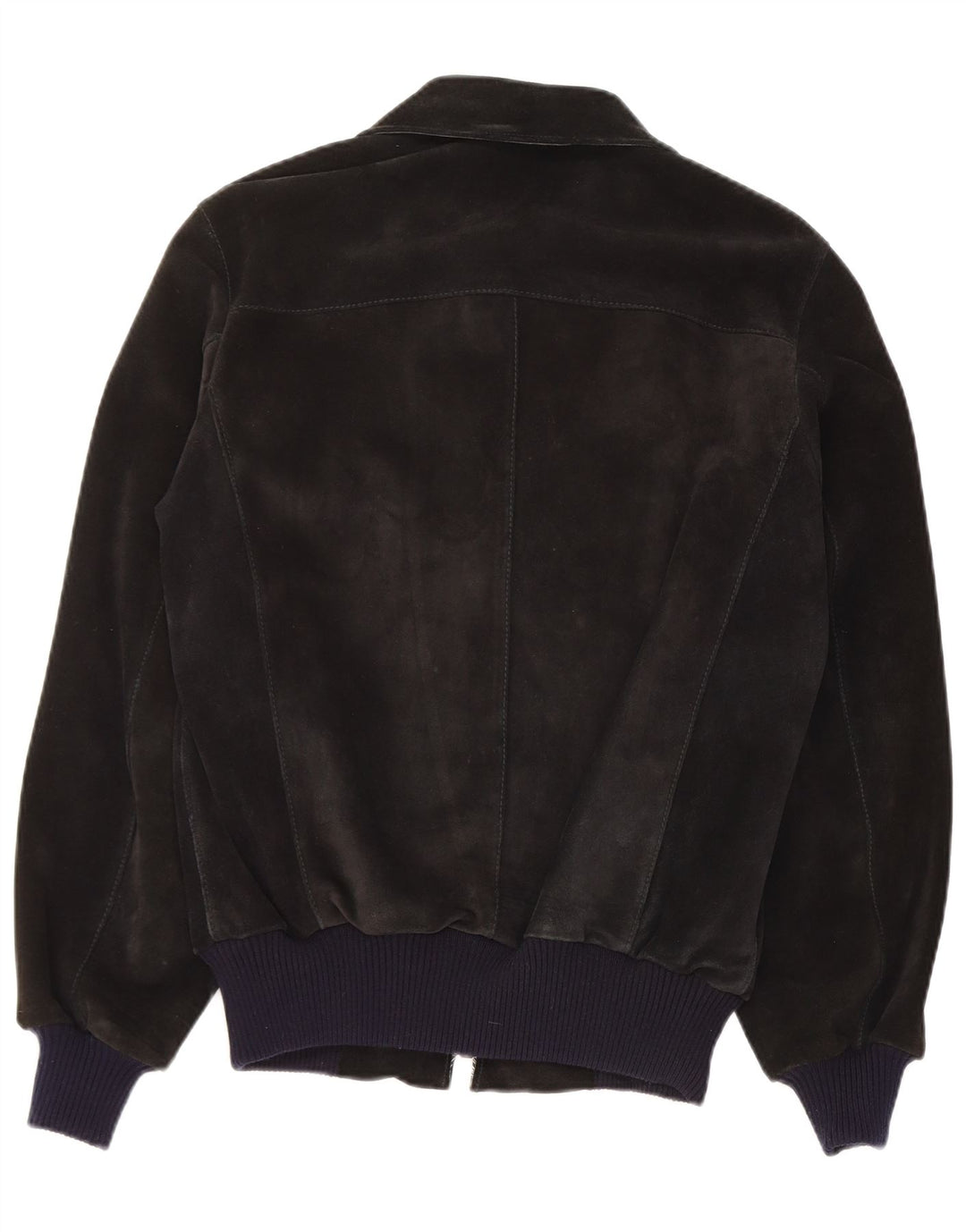 Giubbotto bomber in pelle scamosciata vintage da uomo UK 38 in pelle nera media