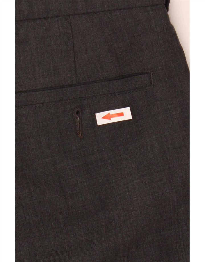 Pantaloni da abito sartoriali da uomo Marks & Spencer W34 L28 poliestere grigio