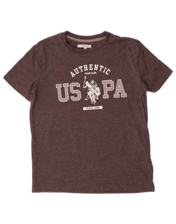 Polo Assn. T-shirt grafica da bambino 8-9 anni in cotone grigio