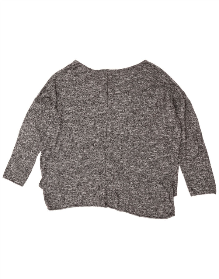 Maglione oversize con scollo a barca da donna Zara UK 10 piccolo grigio screziato