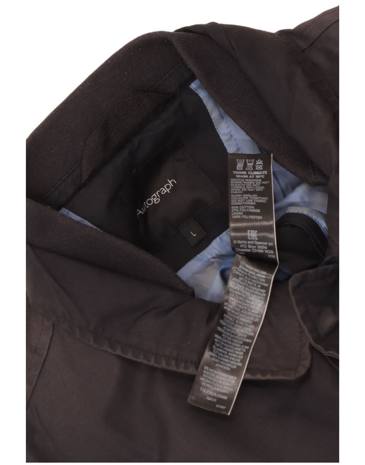 Giacca da uomo Marks & Spencer Autograph Utility UK 40 Large in cotone blu navy