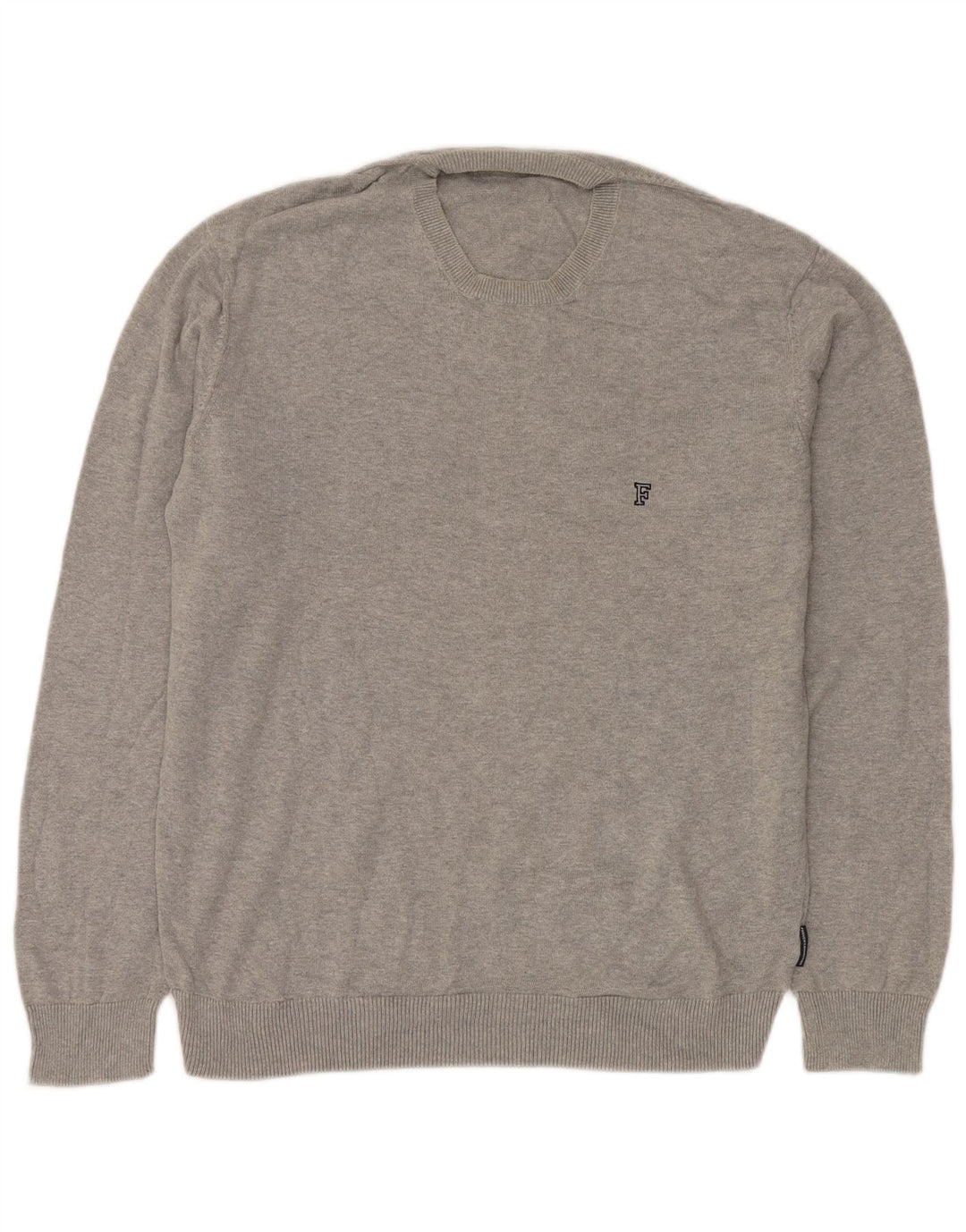 FRENCH CONNECTION Maglione da uomo girocollo in cotone grigio medio