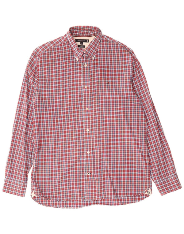 Camicia da uomo Regular Fit Tommy Hilfiger, cotone a quadri rossi grandi